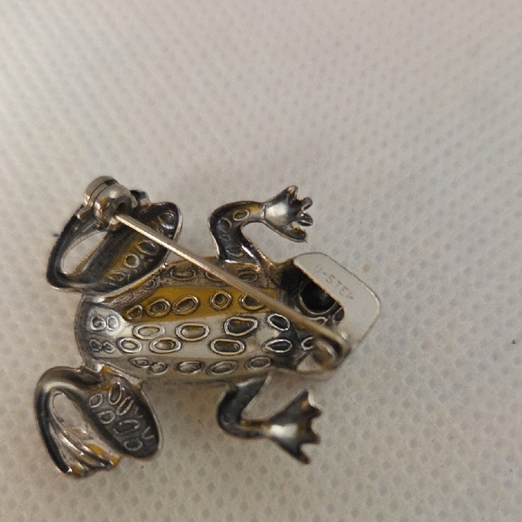 Silver Frog Brooch - Picture 2 of 4